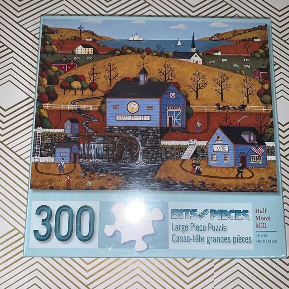 Bits and Pieces Half-Moon Mill Joseph Holodook Jigsaw Puzzle 300 Pieces New - Picture 1 of 3
